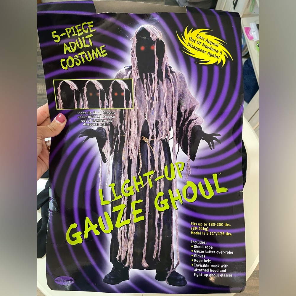 Fun World‎ Light Up Gauze Ghoul 5 Piece Halloween Adult Costume